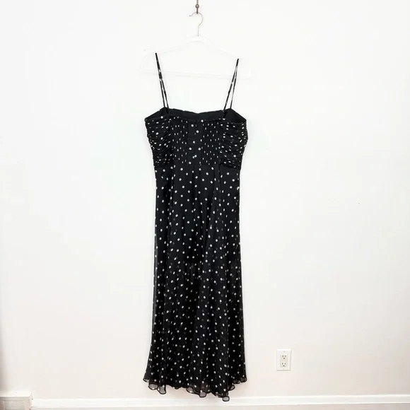 Ever New Brandy Polka Dot Maxi Dress Black White Sheer Overlay Romantic Size 12 - Picture 5 of 8